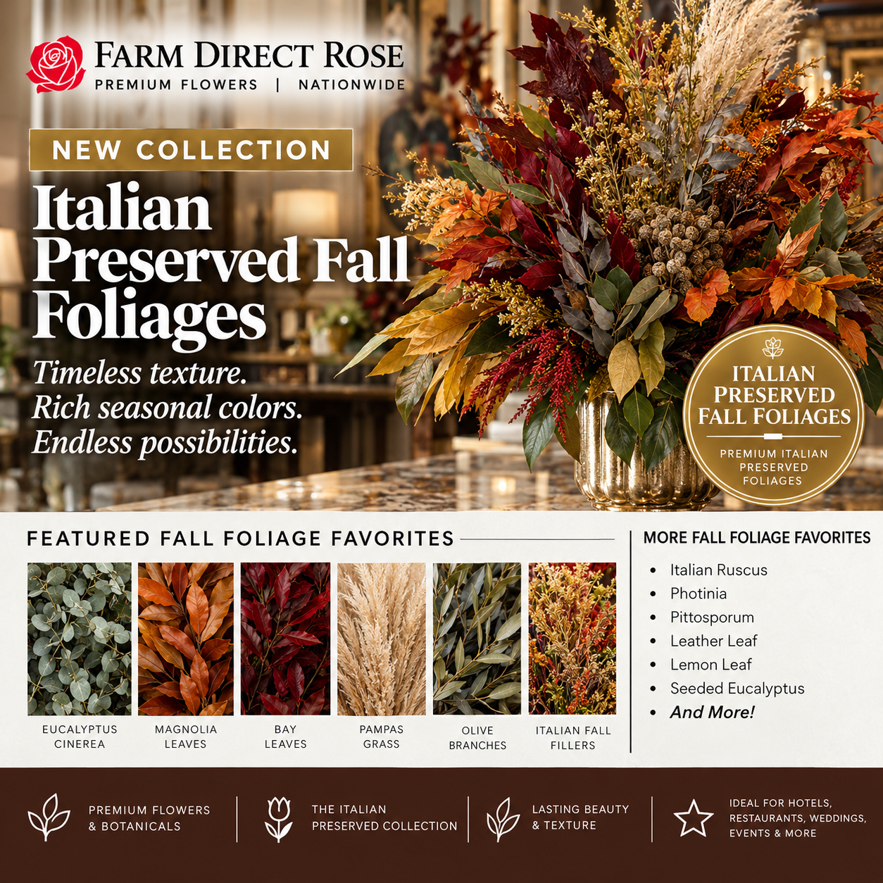 Italian Preserved Fall Foliages
