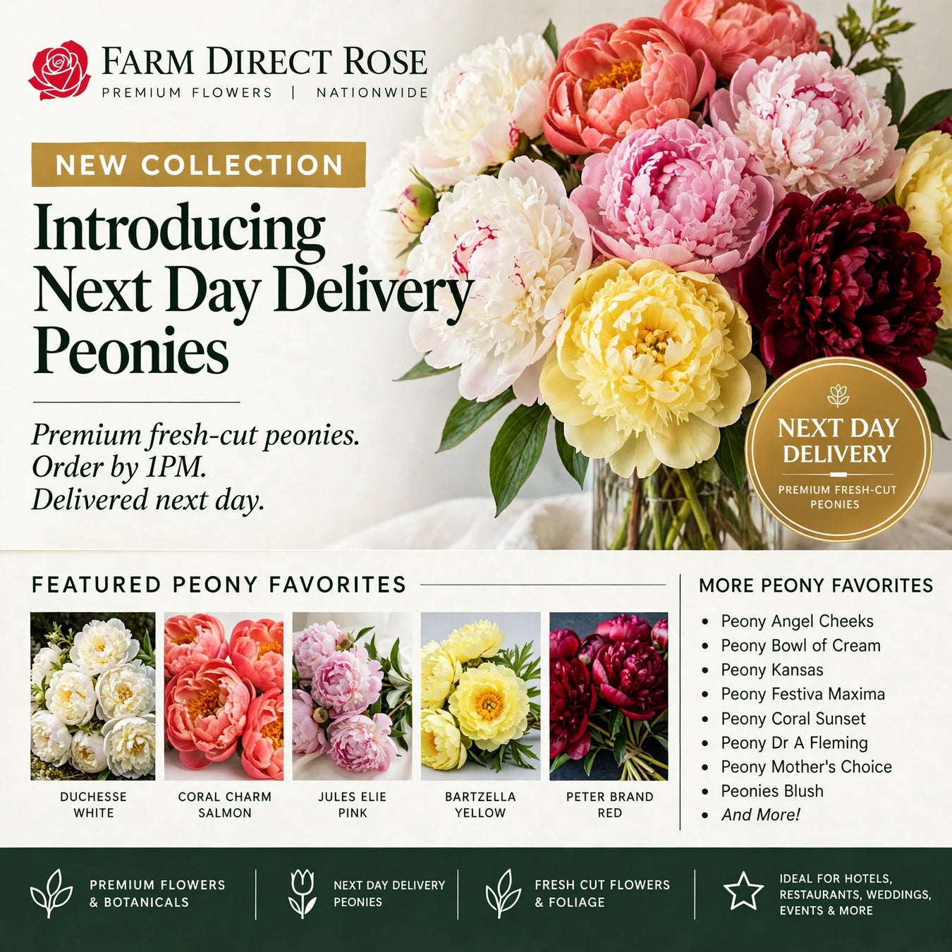 Next Day Delivery Peonies