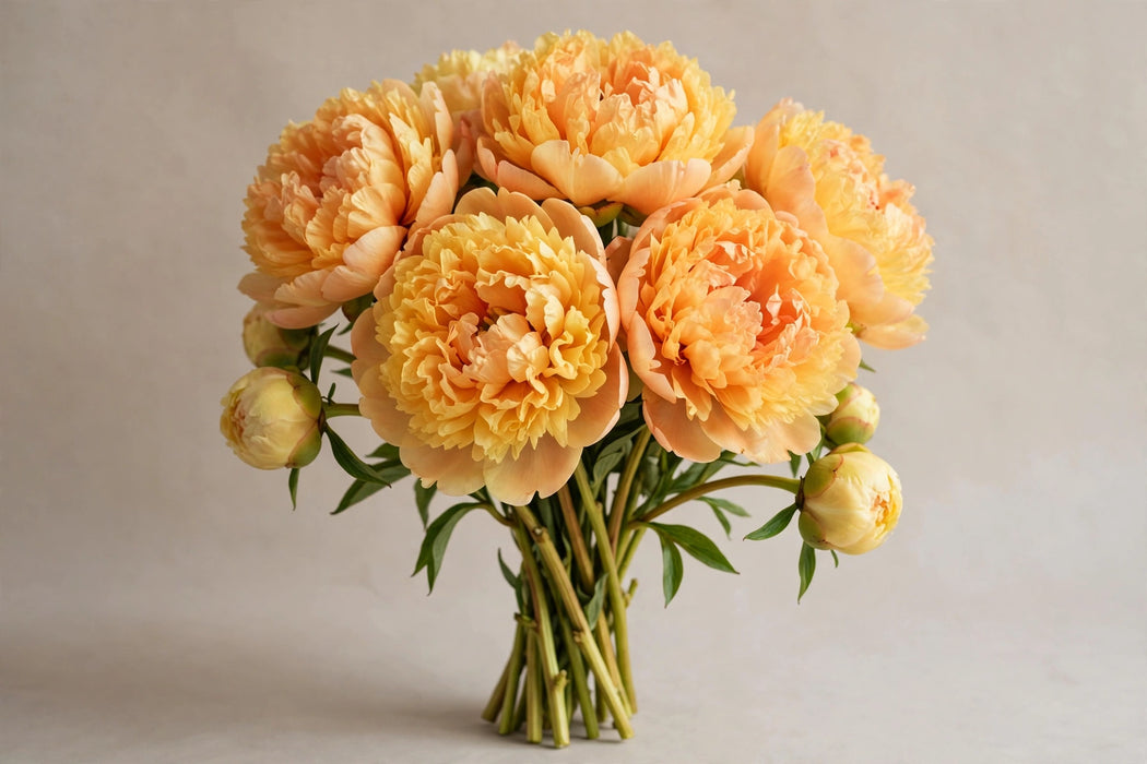 PEONIA CORAL YELLOW 50-60cm - Yellow - 100 Stems