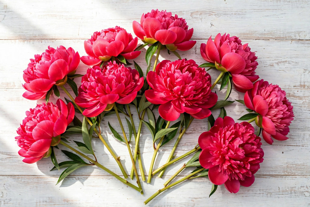 PEONY BELGRAVIA - Light Red - 100 Stems