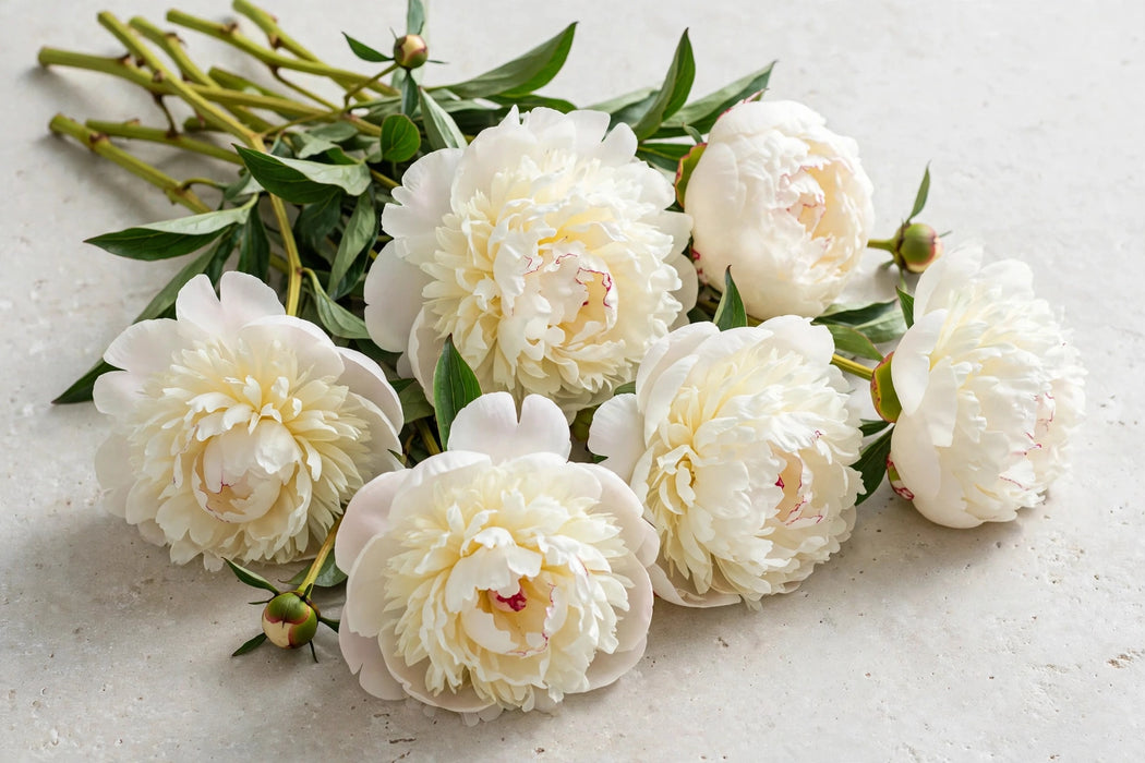 PEONY BOWL OF CREAM 60cm - Cream - 60 Stems