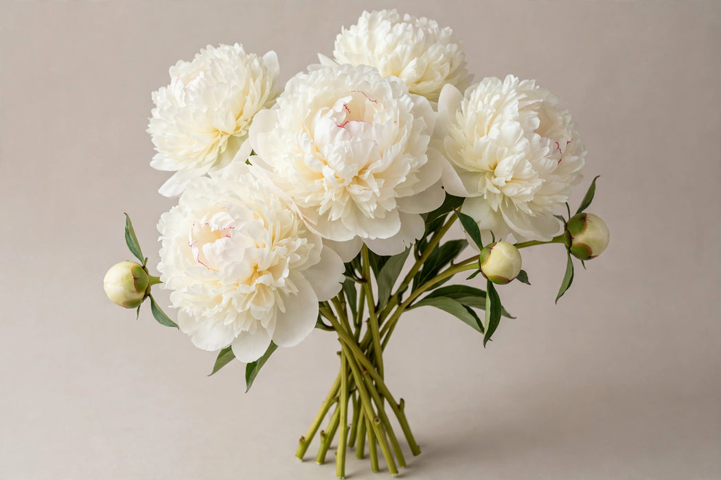 PEONY BOWL OF CREAM BIG HEADS!! 45cm - Cream - 60 Stems