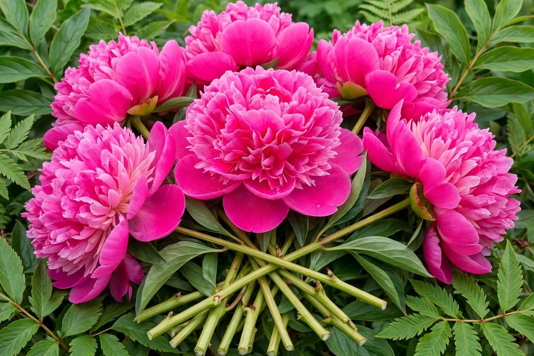 PEONY BRIGHT PINK JULES ELIE 55cm - Pink - 60 Stems