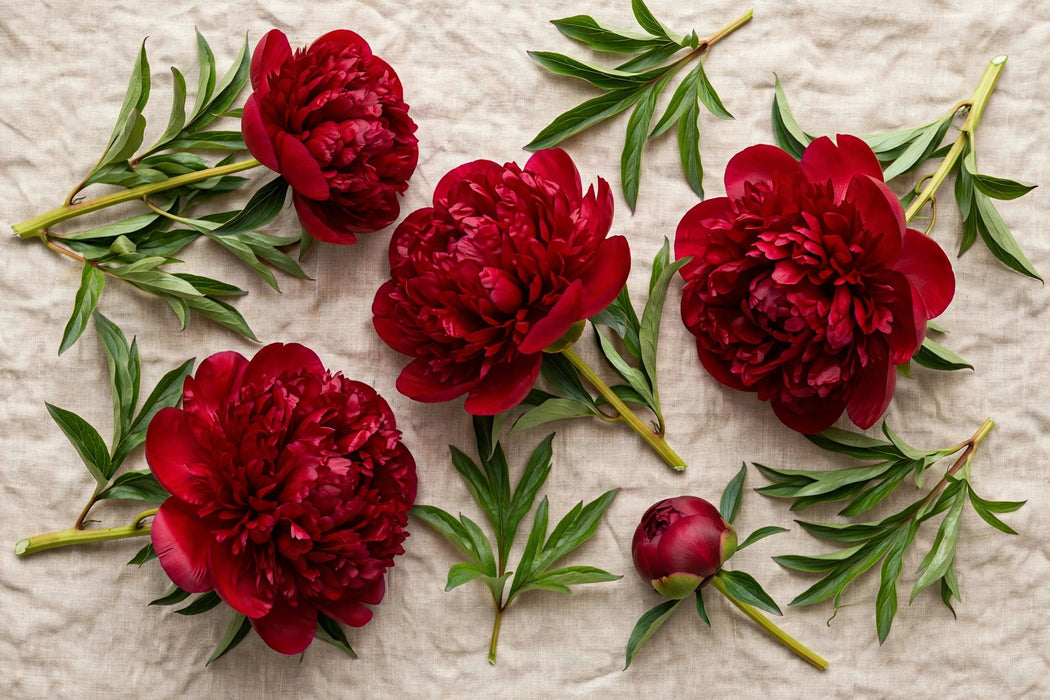 PEONY CHRISTMAS VELVET - Red - 100 Stems