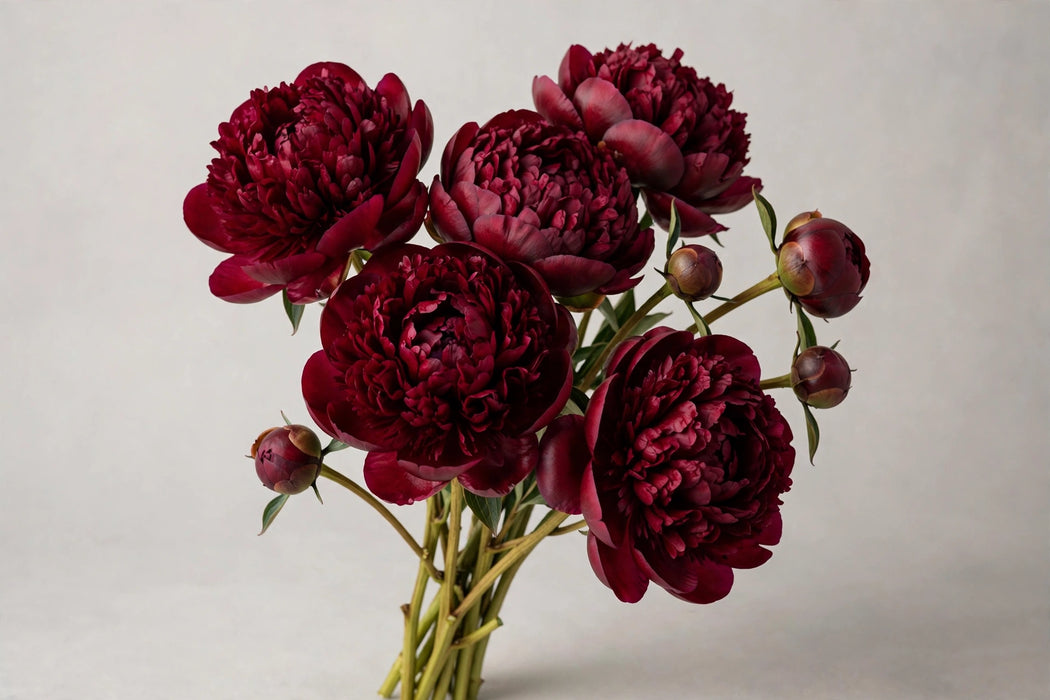 PEONY CHRISTMAS VELVET 50cm - Burgundy - 60 Stems
