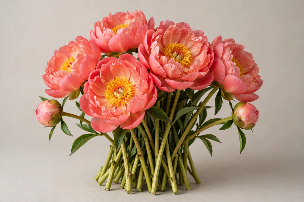 PEONY CORAL SUNSET 55cm - Salmon - 60 Stems