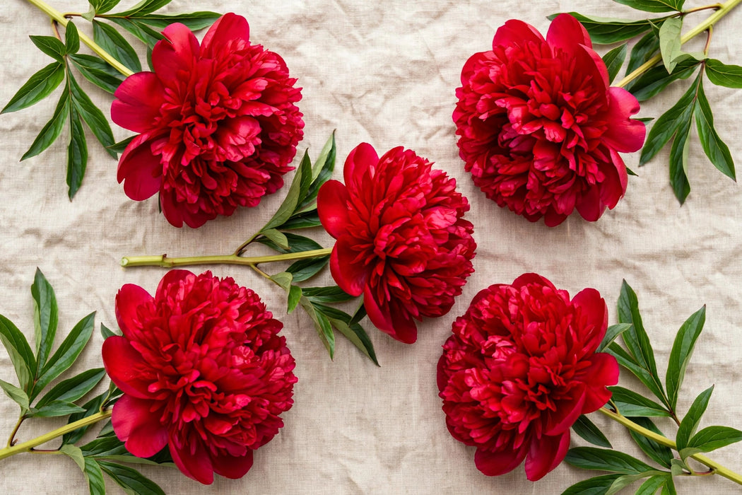 PEONY DIANA PARKS BRIGHT RED 60cm - Red - 60 Stems