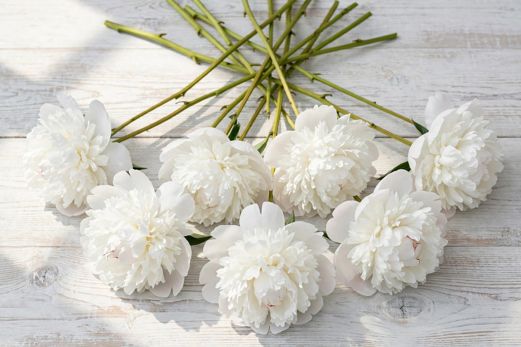 PEONY DUCHESSE WHITE 50-60cm - White - 100 Stems
