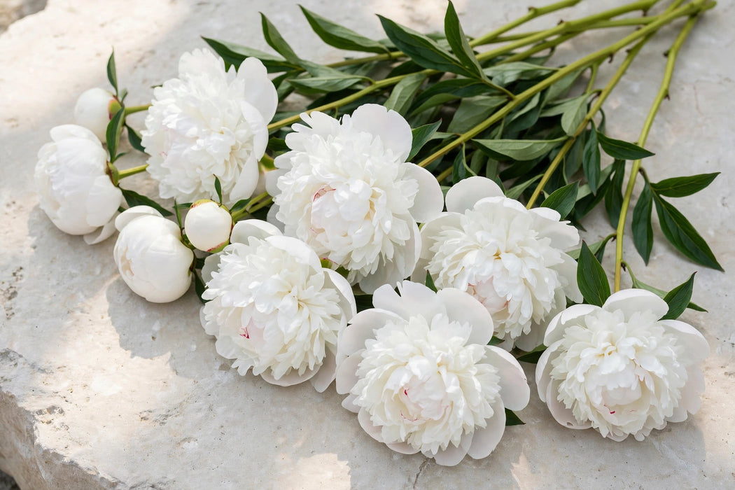 PEONY DUCHESSE WHITE FRENCH 40cm - White - 60 Stems