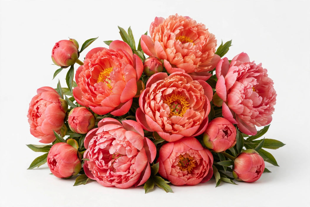 Next Day Delivery - PAEONIA CORAL SUNSET 55cm 5st x80 - Salmon - 80 Stems [LIMITED]