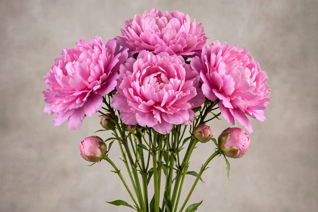 PEONY JACORMA MED PINK VERY NICE!! 65cm - Pink - 60 Stems