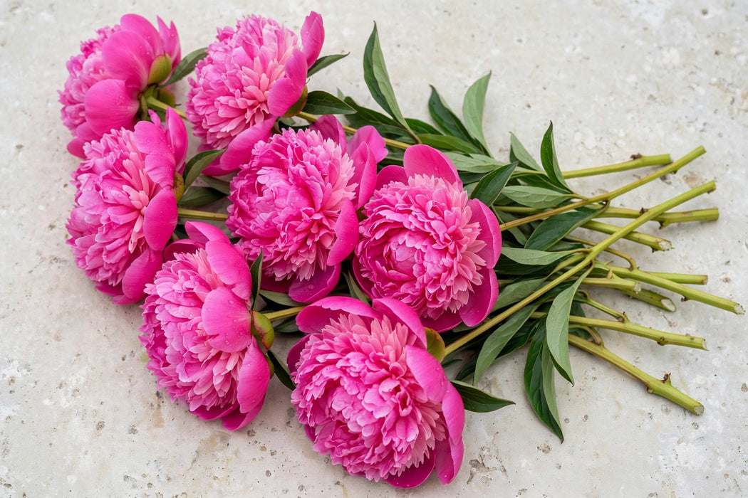 PEONY JULES ELIE BRIGHT PINK 55cm - Pink - 60 Stems