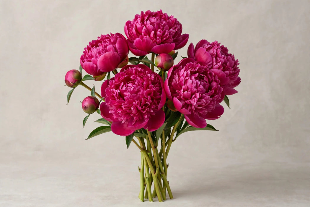 PEONY JULES ELIE DK PINK 55cm - Pink - 60 Stems