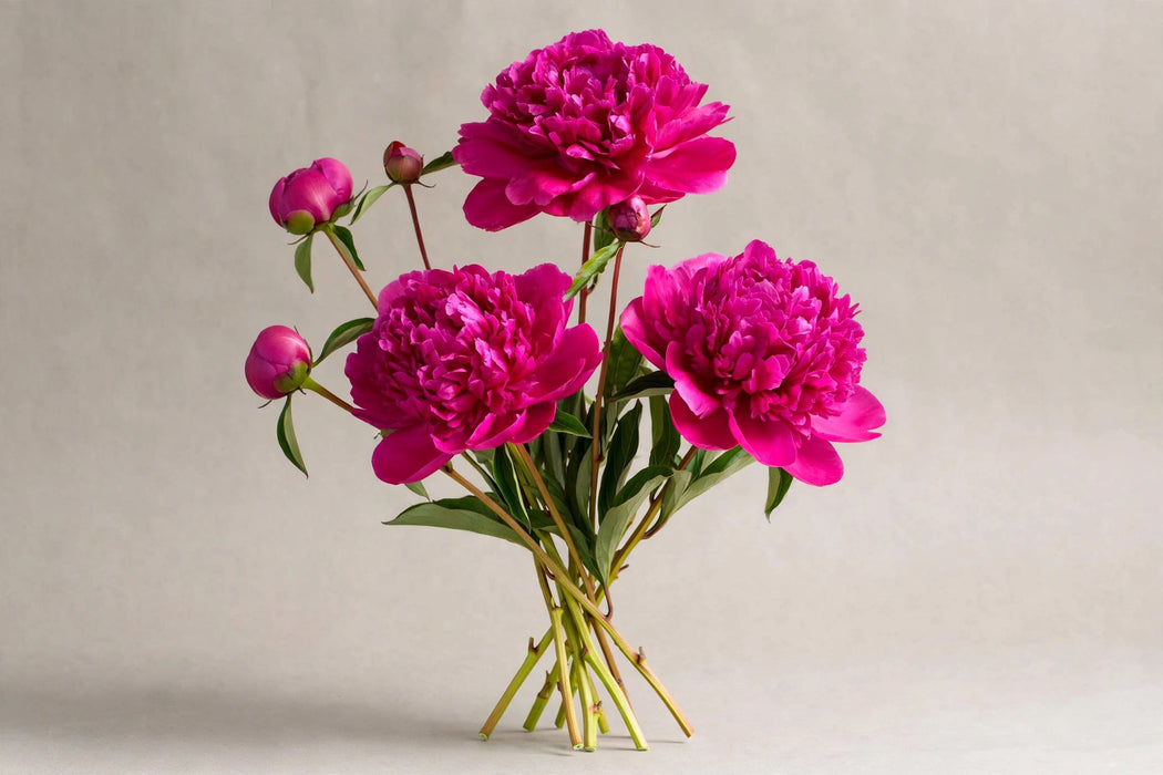 PEONY KARL ROSENFIELD / HOT PINK BURGUNDY 50-60cm - Hot Pink - 100 Stems