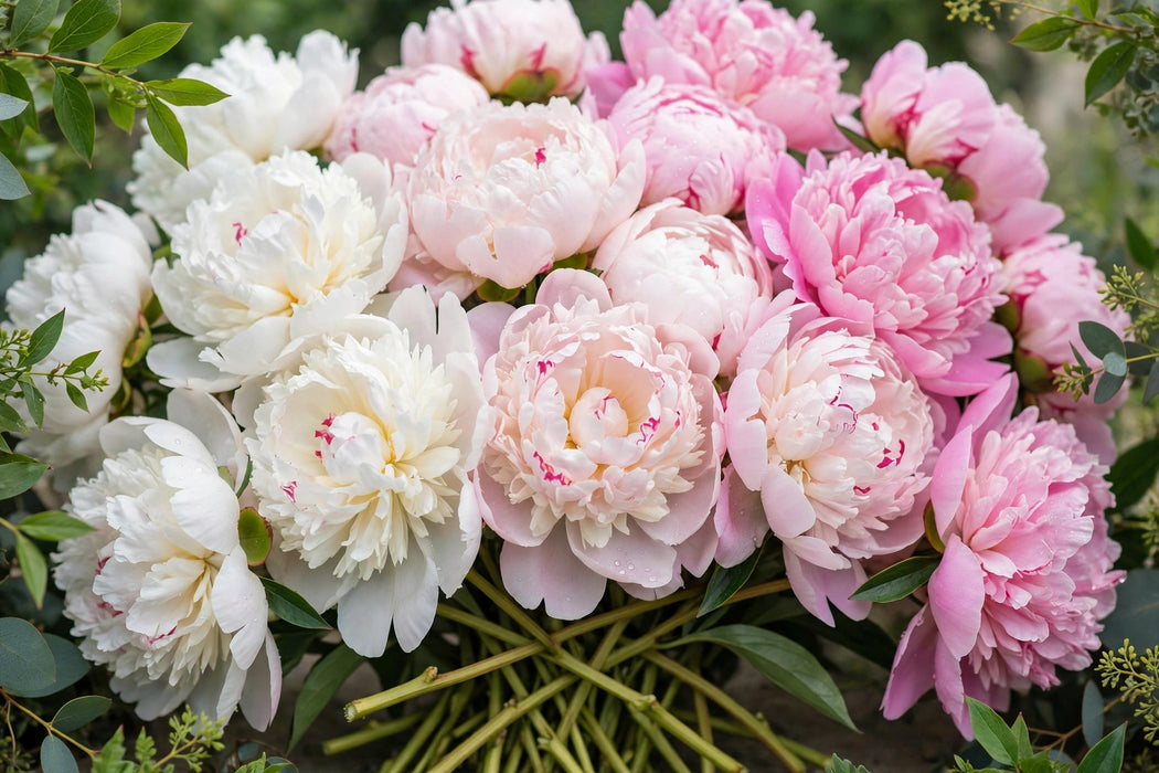 PEONY MIX (35 ALEXANDER FLEMMING + 30 DUCHESSE + 35 SARAH BERNHARDT) 50-60cm - 100 Stems