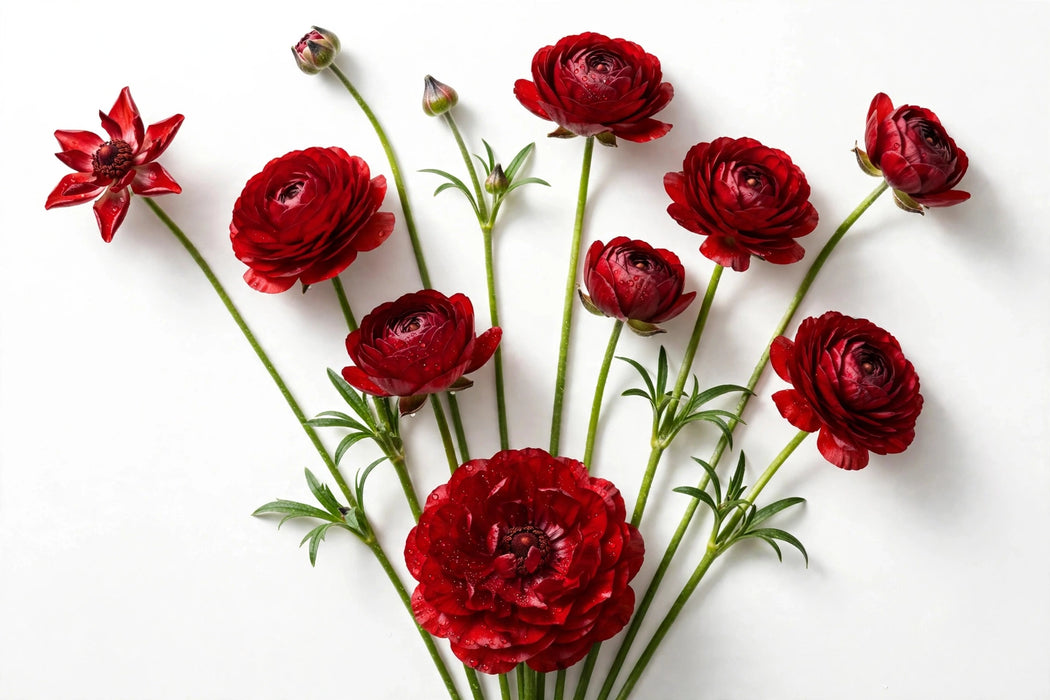 Ranunculus Flower Collection - Butterfly Ranunculus Hades Red 60-70CM (120 STEMS / BX)