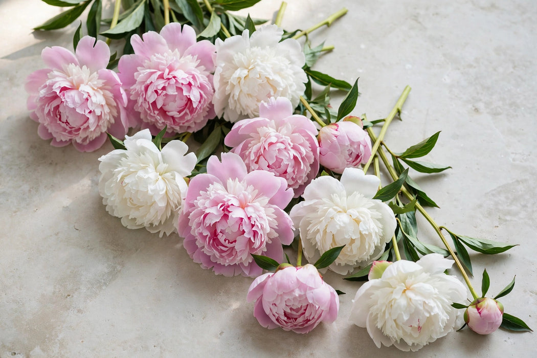 PEONY MIX STANDARD-E (ALERTIE 50, GARDENIA 50) - Mixes - 100 Stems