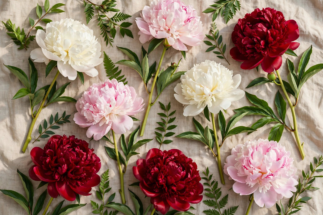 PEONY MIX-C STANDARD (DUCHESSE X35, RED SARAH X35, SARAH B. X30) - Mixes - 100 Stems