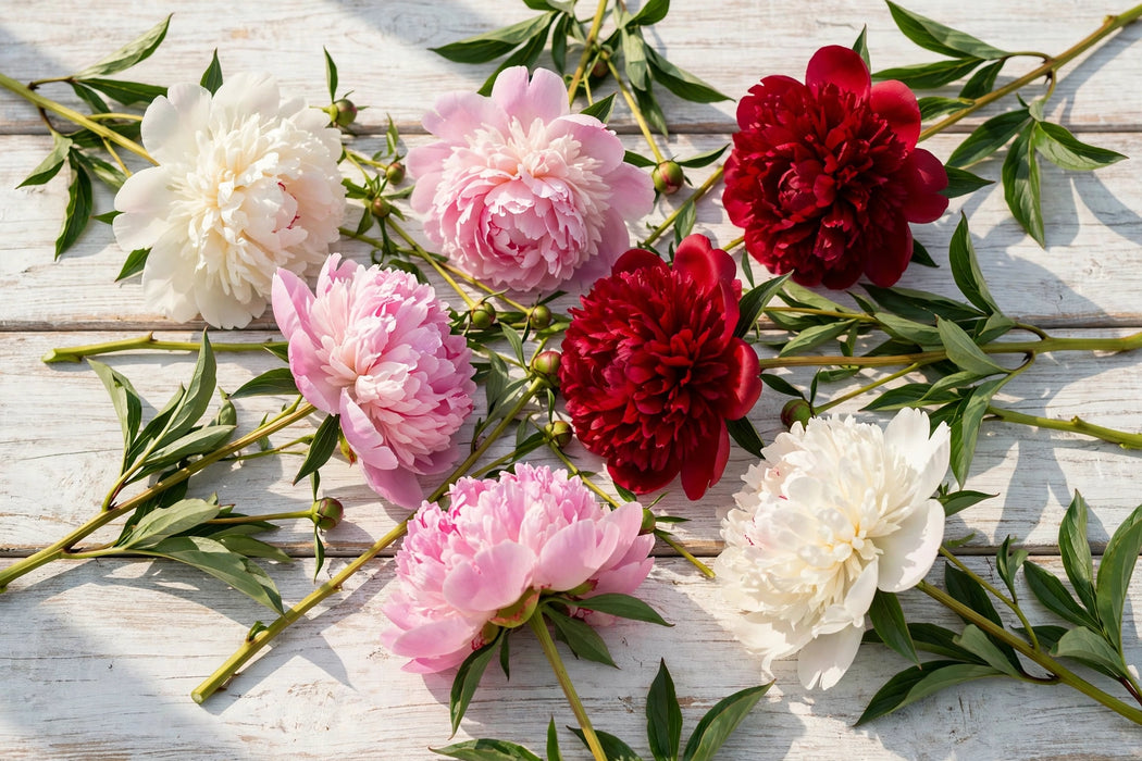 PEONY MIX-I (DUCHESSE N, JULES E, RED S) - 100 Stems