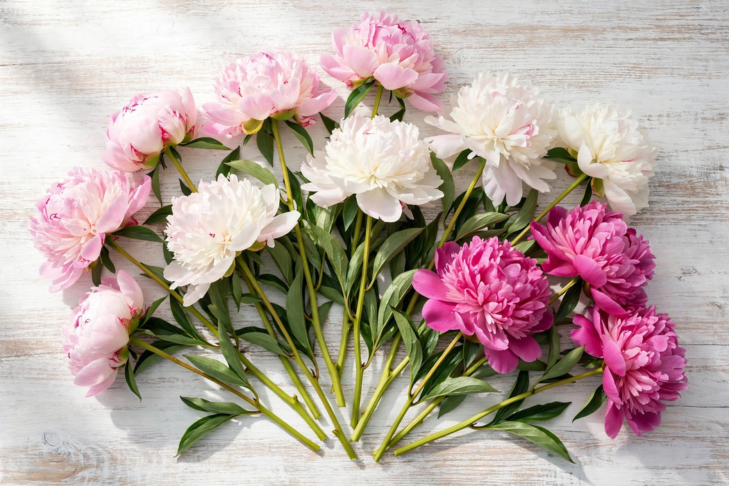 PEONY MIX-V (SARAH B, DUCHESSE N, DR ALEX) - 100 Stems
