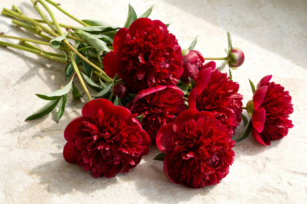 PEONY RED BERNHARDT 50cm - Red - 60 Stems