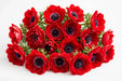 Next Day Delivery - ANEMONE RED 35cm 10st - Red - 120 Stems [LIMITED]