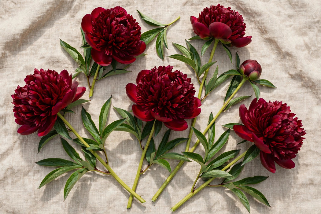 PEONY RED CHARM - Dark Red - 100 Stems