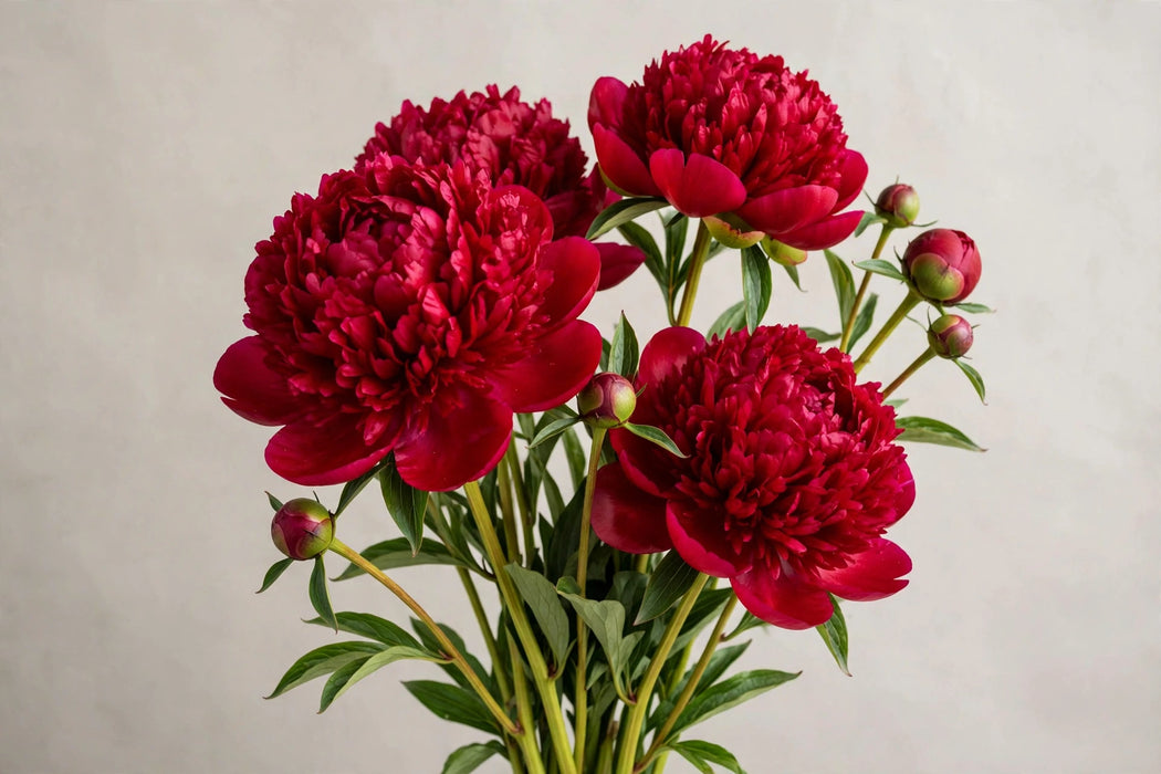 PEONY RED CHARM / RED -BURGNDY 35-40cm - Red - 60 Stems