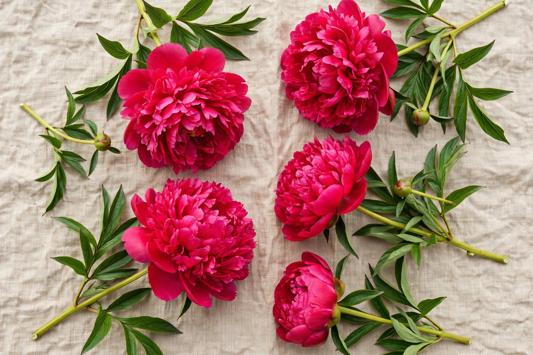 PEONY RED SARAH CERISE 50cm - Cerise - 100 Stems