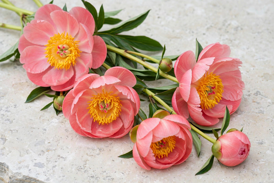 PEONY SALMON SAUCER 55cm - Salmon - 60 Stems