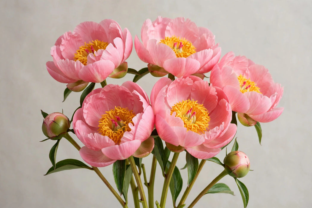 PEONY SALMON SAUCER 60cm - Salmon - 60 Stems