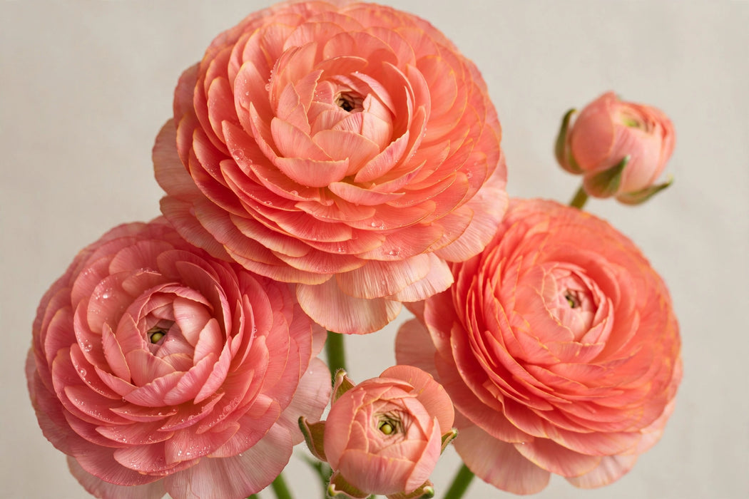 Ranunculus Flower Collection - Romance Ranunculus Nohant Coral 50-60CM (120 STEMS / BX)