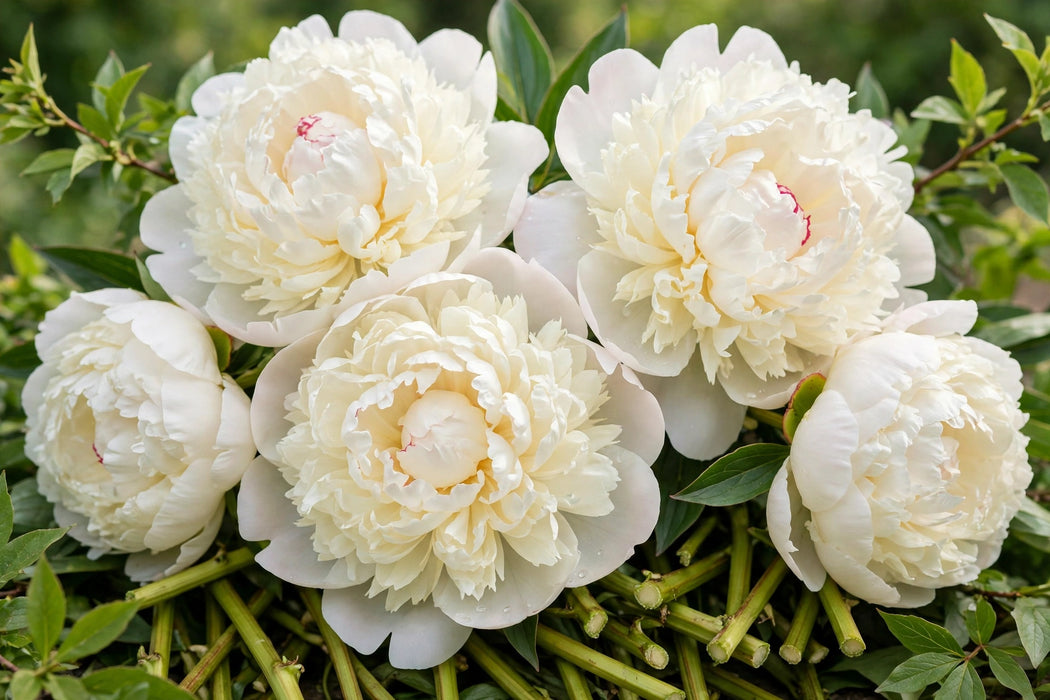 PEONY WHITE DUCHESSE 55cm - White - 60 Stems