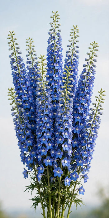 Next Day Delivery - DELPHINIUM CANDLE BLUE 95cm 10st - Blue - 50 Stems [Limited]