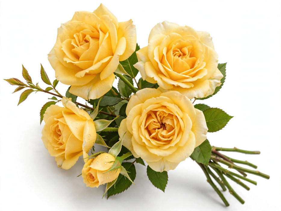 Next Day Delivery - ROSE HONEY BEE 50cm 6cm 25st - Yellow - 100 Stems [LIMITED]