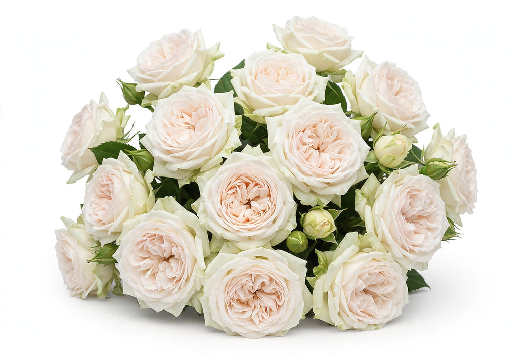 Next Day Delivery - ROSE WHITE O'HARA 40cm 7cm 25st - White - 100 Stems [LIMITED]