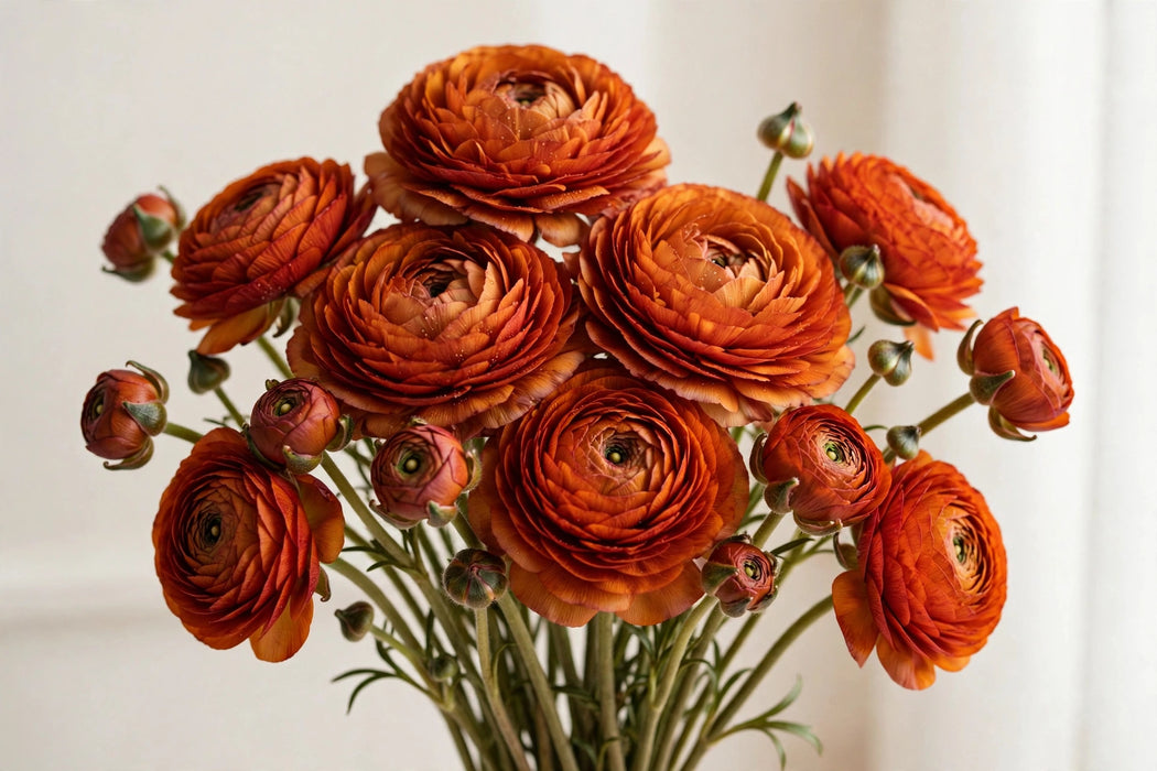 Ranunculus Flower Collection - Ranunculus Dark Orange 50-60CM (120 STEMS / BX)