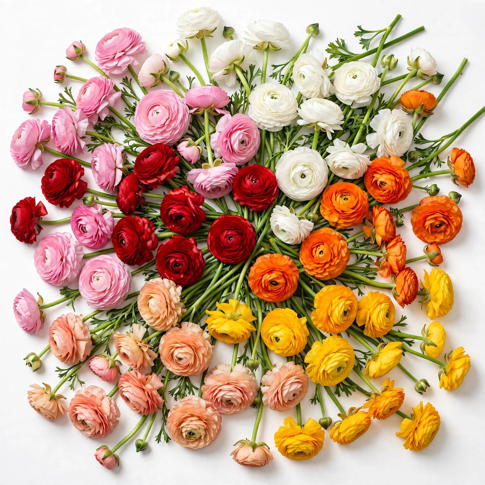 The Ranunculus Collection - Ranunculus Assorted 6 Colors 40-50CM (100 STEMS / BX)