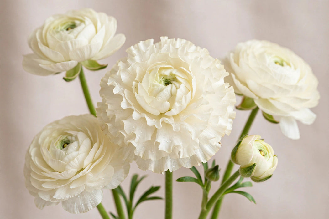 Ranunculus Flower Collection - Butterfly Ranunculus Graces White Cream 50-60CM (120 STEMS / BX)