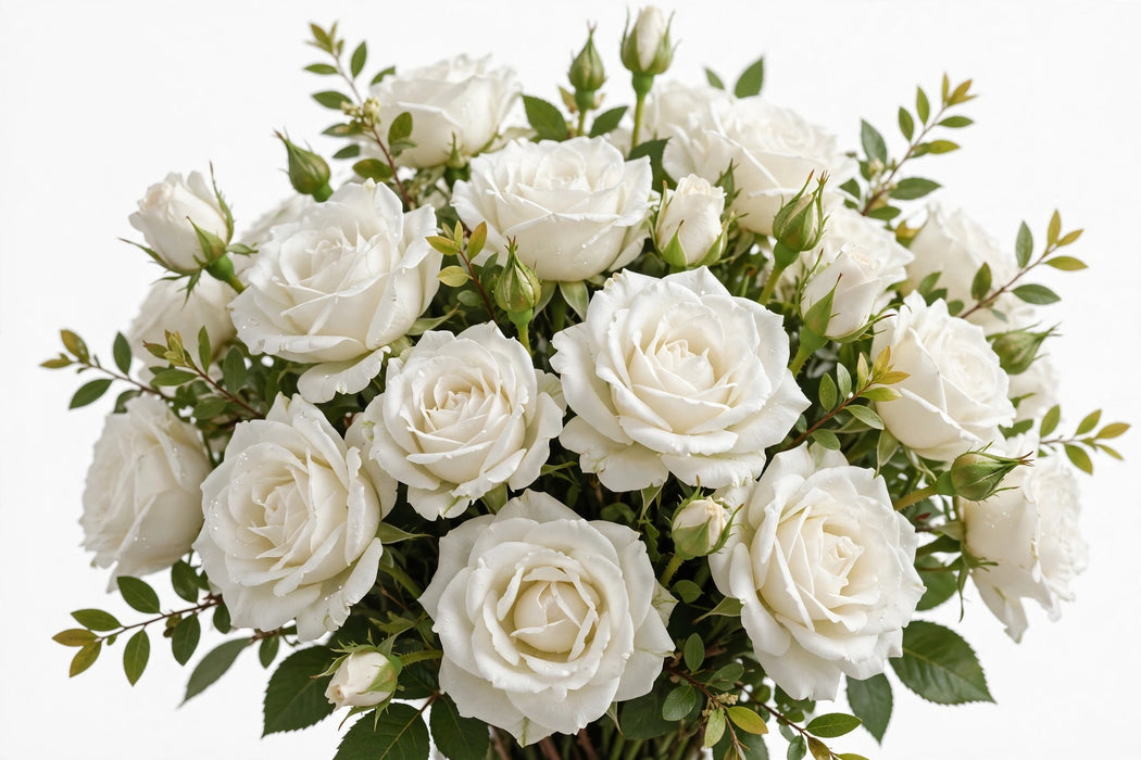 Next Day Delivery - ROSE PURITY 45cm 5cm 12st - White - 48 Stems [LIMITED]