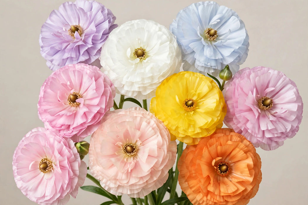 Ranunculus Flower Collection - Butterfly Ranunculus Assorted 7 Colors 50-60CM (120 STEMS / BX)
