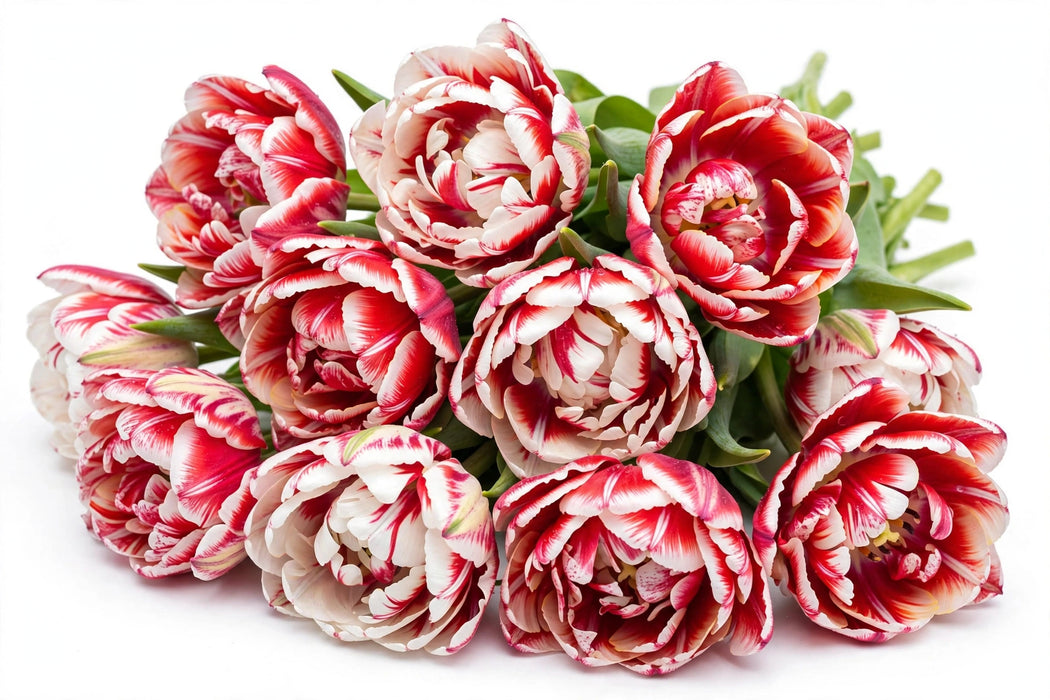 Tulip Collective - Dyed Double Bohemian 37Cm 35Gr - Bicolor Cerise-White - 150 Stems