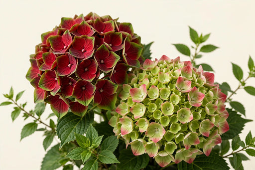 Hydrangea Classic Green-red 50CM 16CM - Bicolor Green-Red - 20 Stems
