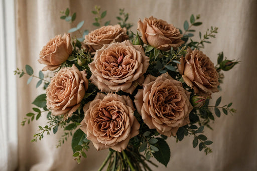 Next Day Delivery - ROSE CAFE LATTE 45cm 5,5cm 12st - Brown - 48 Stems [Limited]