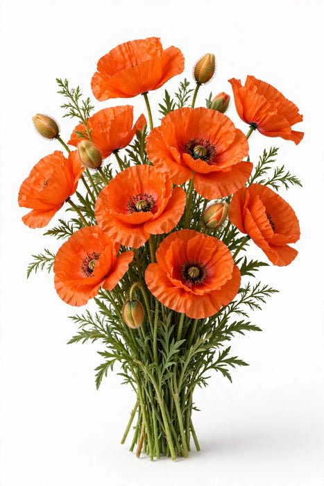 Next Day Delivery - PAPAVER ORANGE 40cm 10st - Orange - 120 Stems [LIMITED]