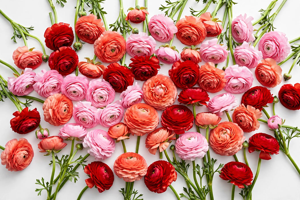 The Ranunculus Collection - Romance Ranunculus Assorted 30 Get Lucky 50 Nohant 20 Seine 30-40CM (100 STEMS / BX)