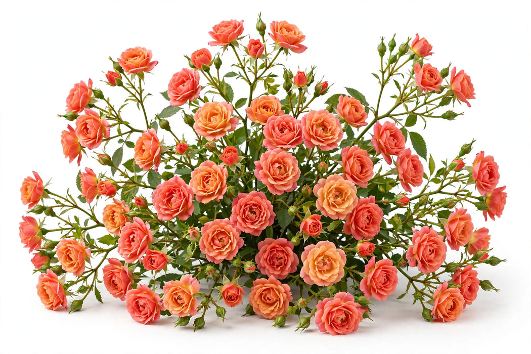 Next Day Delivery - ROSE SPRAY FIBONACCI AUREUS 50cm 10st X100 - Coral - 100 Stems [LIMITED]