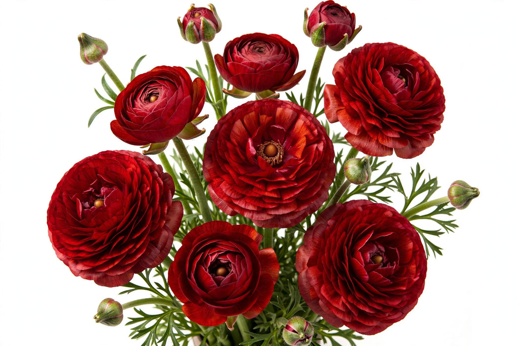 Ranunculus Flower Collection - Butterfly Ranunculus Hades Red 50-60CM (120 STEMS / BX)