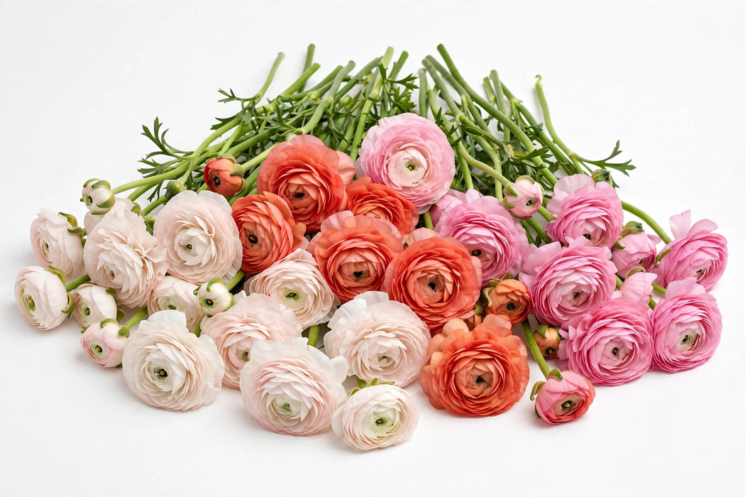 The Ranunculus Collection - Romance Ranunculus Assorted 40 Courchevel 40 Nohant 20 Seine 50-60CM (100 STEMS / BX)
