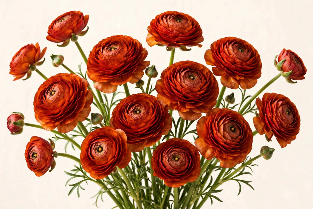 Ranunculus Flower Collection - Ranunculus Dark Orange 30-40CM (120 STEMS / BX)
